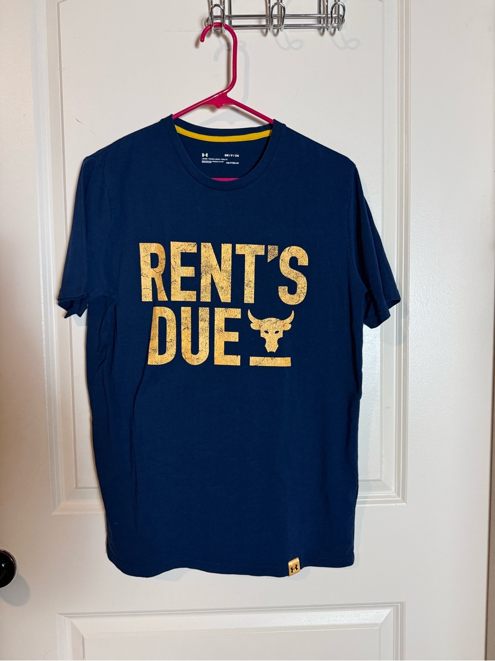 Under Armour Project Rock Men's Navy 'Rent's Due' Graphic Tee